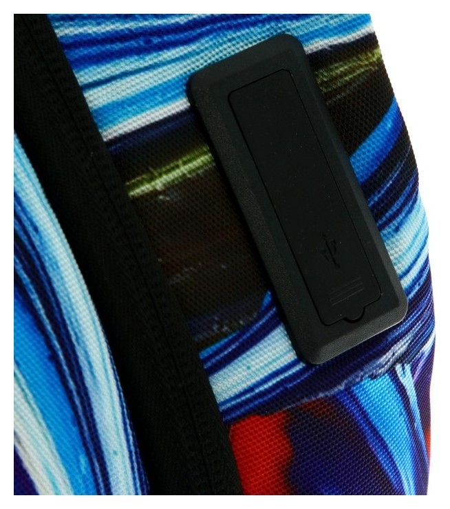 Рюкзак молодежный эргономичная спинка + Usb и аудио выход Devente Red Label Private, 39 х 30 х 17 см, синий/чёрный