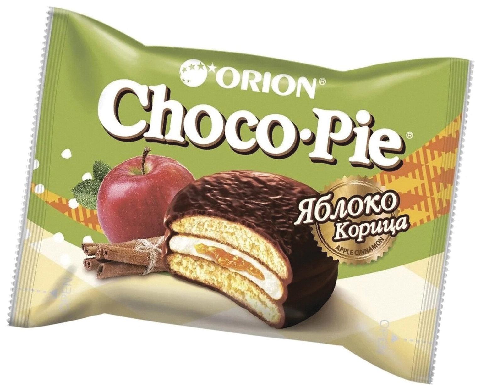 Печенье Orion Choco Pie Apple-cinnamon яблоко корица 360 г (12 штук х 30 г), о0000012846
