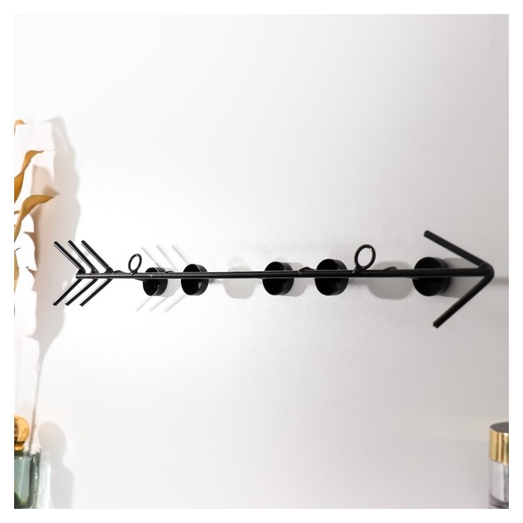 Крючки декоративные металл Стрела чёрный 5,5х40 см