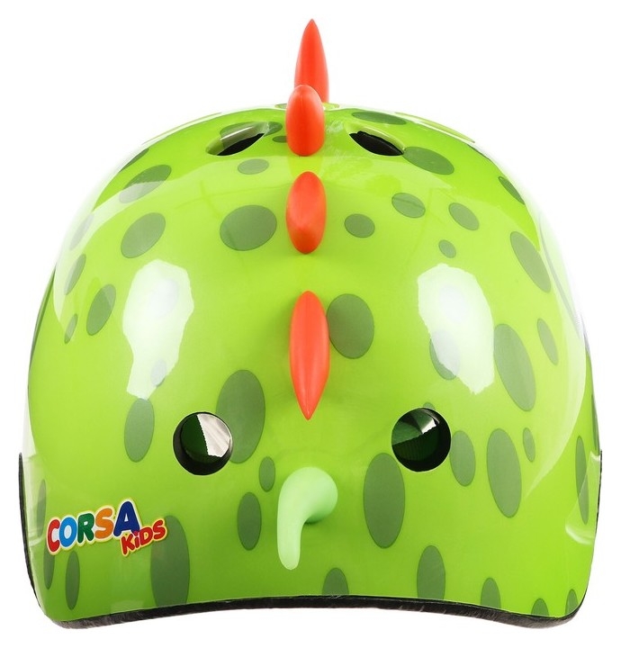 Шлем велосипедиста детский Corsa Дракоша размер М, обхват 54-58 см, цвет зелёный
