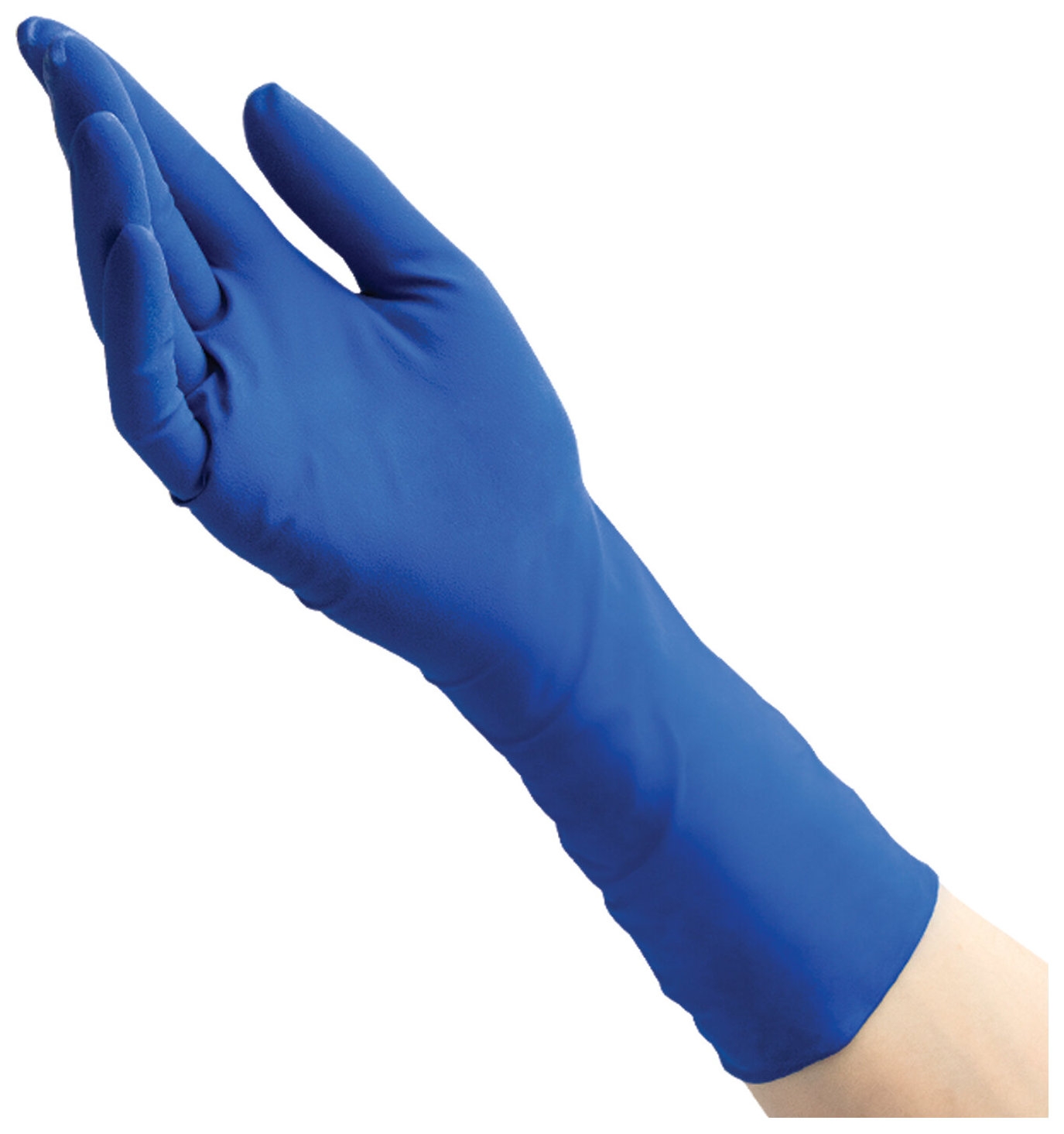 Перчатки латексные смотровые Benovy High Risk 25 пар (50 шт.), неопудренные, повышенной прочности, размер L (большой), синие, -