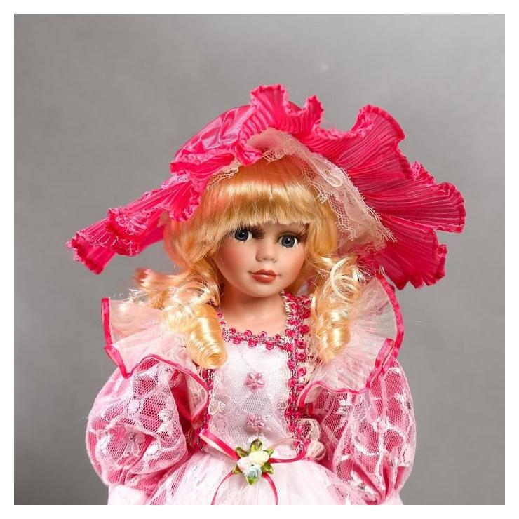 Кукла коллекционная керамика Леди виктория в розовом платье 40 см