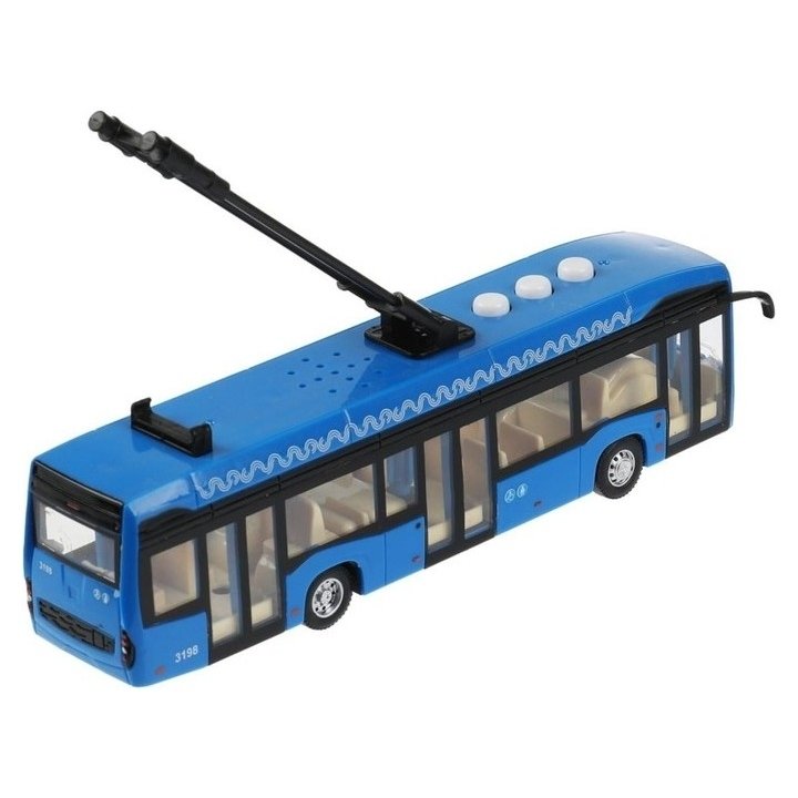 Модель Троллейбус. метрополитен, 19 см, свет и звук, 3 кноп, цвет синий