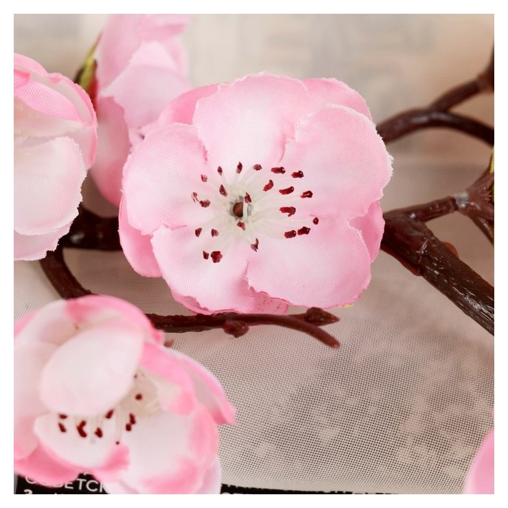 Цветы искусственные Ветка сакуры 3х60 см, розовый
