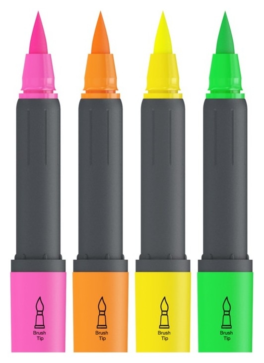 Набор маркеров текстовыделителей Berlingo Textline Hl470, 4 цвета, 1-6 мм, пластиковая упаковка