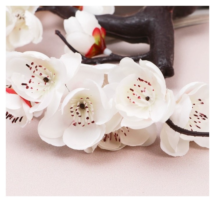 Цветы искусственные Ветка сакуры 4х20 см, белый