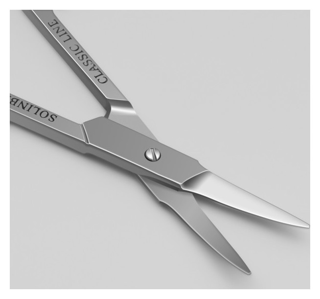 Ножницы маникюрные, для кутикулы, загнутые, узкие, 9,5 см, на блистере, цвет серебристый, Cs-h635 S/st
