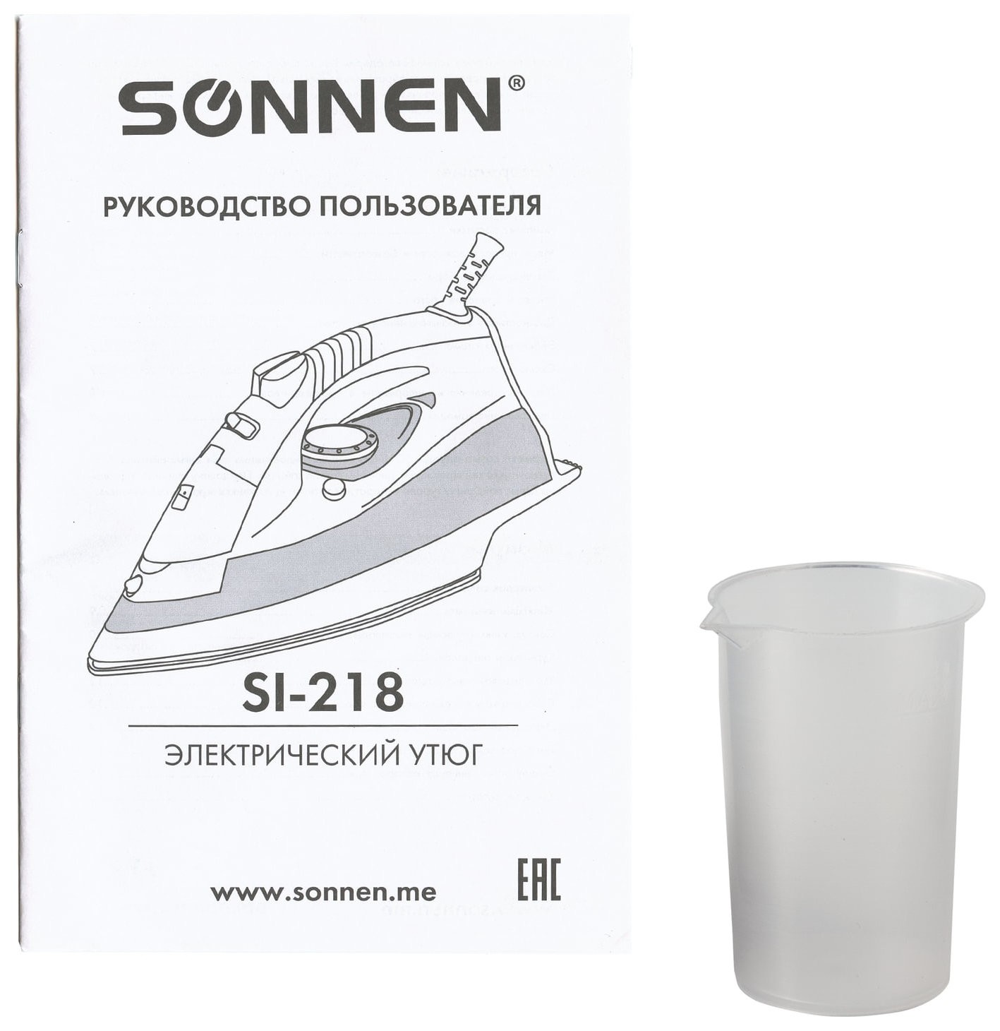 Утюг SONNEN SI-218, 2200 Вт, керамическое покрытие, паровой удар, бордовый / белый